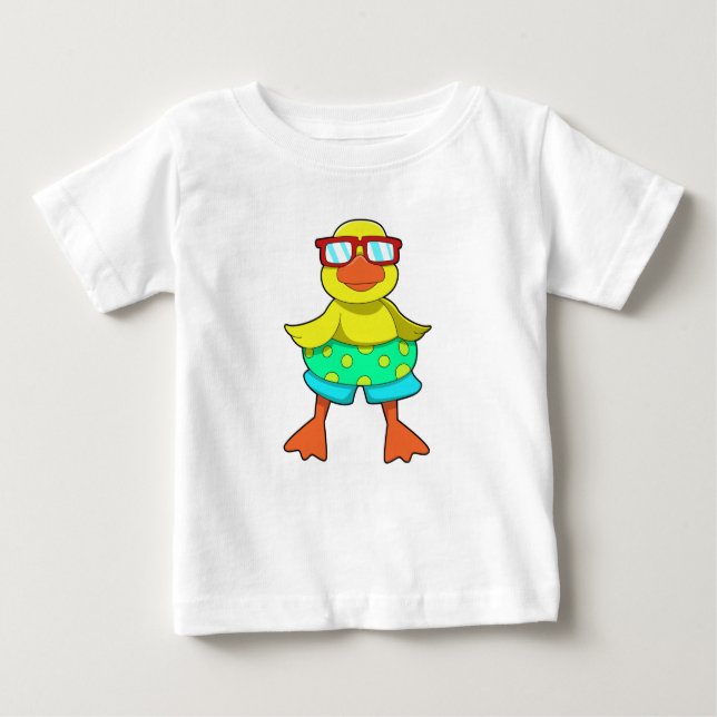 T-shirt Pour Bébé Duck with Swim ring & Sung (Devant)