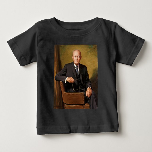 T-shirt Pour Bébé Dwight Eisenhower Président Portrait de la Maison  (Devant)