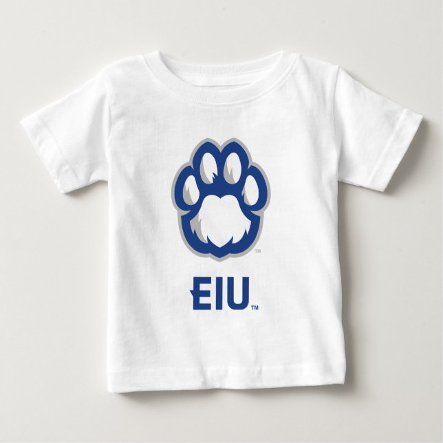 T-shirt Pour Bébé Eastern Illinois Panthers Empreinte de patte & EIU (Devant)