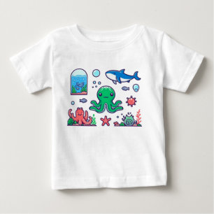 T-shirt Pour Bébé Eau Animaux Bébé Bodysuit Ocean Fun pour bébés