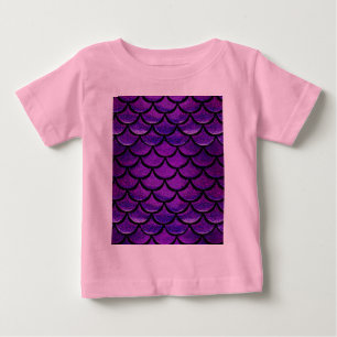 T-shirt Pour Bébé Écaille de Sirène Violette et Bleue