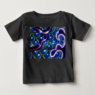 T-shirt Pour Bébé Écailles Bleues Lumineuses 
