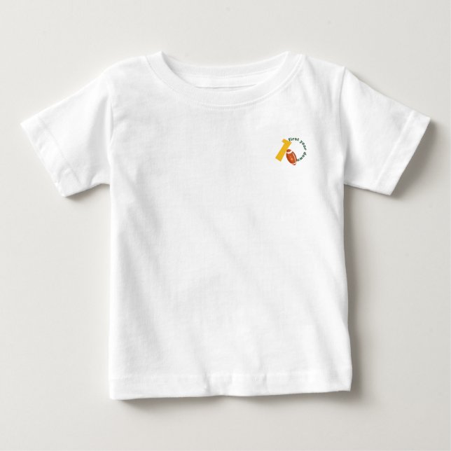 T-shirt Pour Bébé Échantillon de football rétro pour le premier anni (Devant)