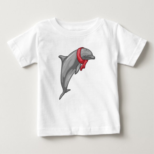 T-shirt Pour Bébé Écharpe dauphin (Devant)