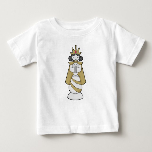 T-shirt Pour Bébé Échecs Queen Crown Chess (Devant)