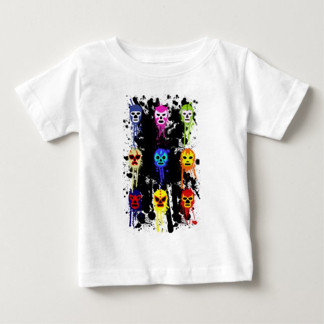 T-shirt Pour Bébé Éclaboussure de lutte mexicaine de peinture de (Devant)