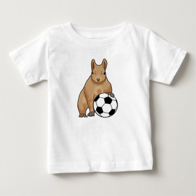 T-shirt Pour Bébé Écureuil à Soccer Sports (Devant)