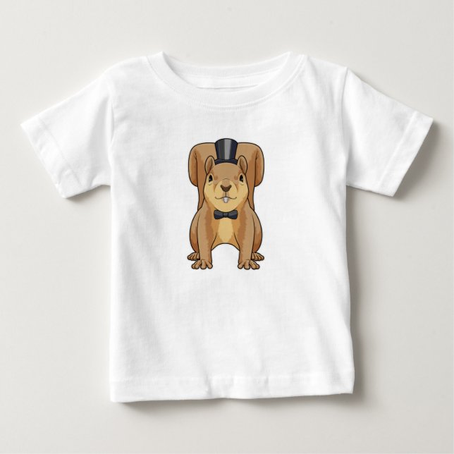 T-shirt Pour Bébé Écureuil en marié avec costume (Devant)