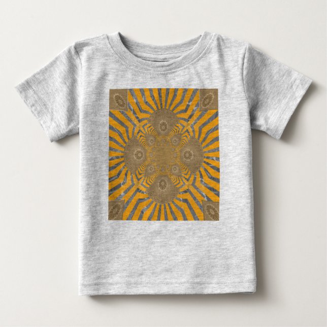 T-shirt Pour Bébé Edgy Zebra Elegance : une impression jaune or (Devant)