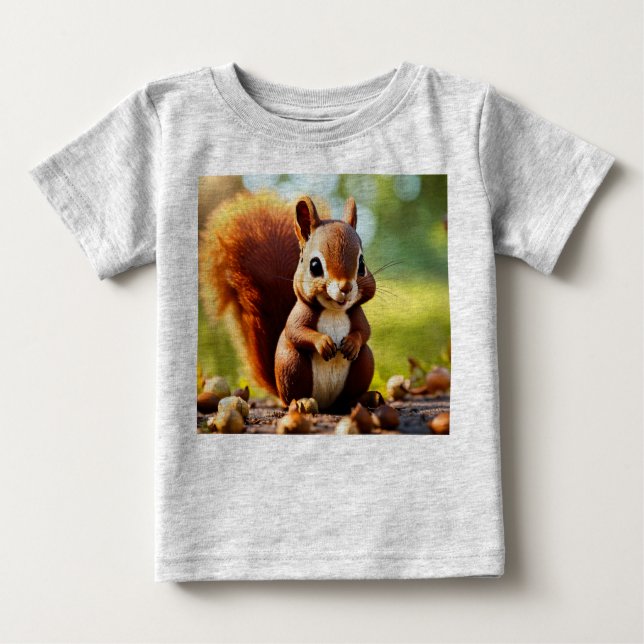 T-shirt Pour Bébé Édition Cute Squirrel (Devant)