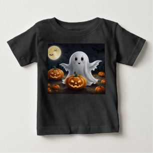 T-shirt Pour Bébé Éffrayant délice : Ghoost Halloween amusant