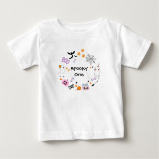 T-shirt Pour Bébé Éffrayant un jote fantôme Halloween 1er anniversai