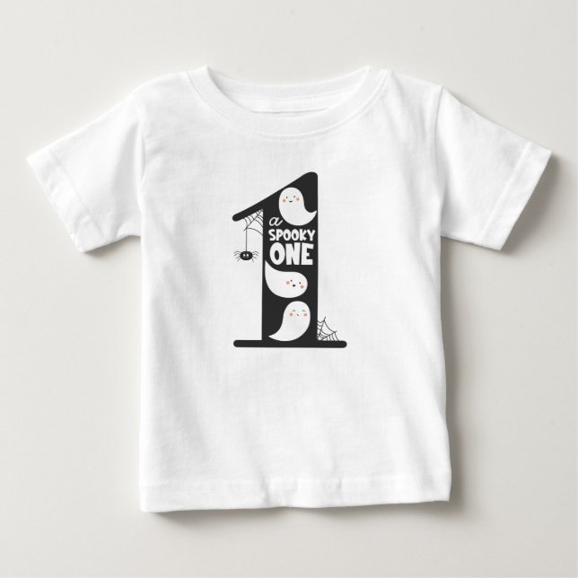 T-shirt Pour Bébé Éffrayante 1ère chemise bébé anniversaire (Devant)