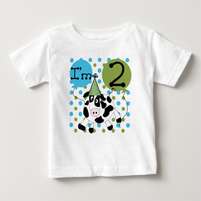 T-shirt Pour Bébé Effrayez le 2ème anniversaire (Devant)