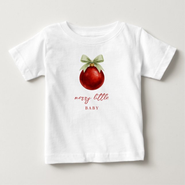 T-shirt Pour Bébé Elegant Merry Little Christmas Cute (Devant)