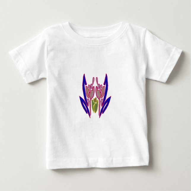 T-shirt Pour Bébé Elégante aquarelle Rose Imprimer (Devant)