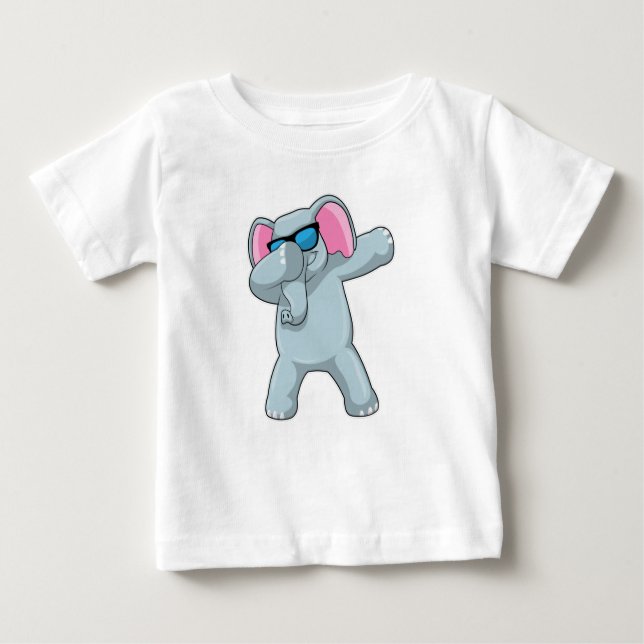 T-shirt Pour Bébé Elephant à Hip hop Dance Dab (Devant)