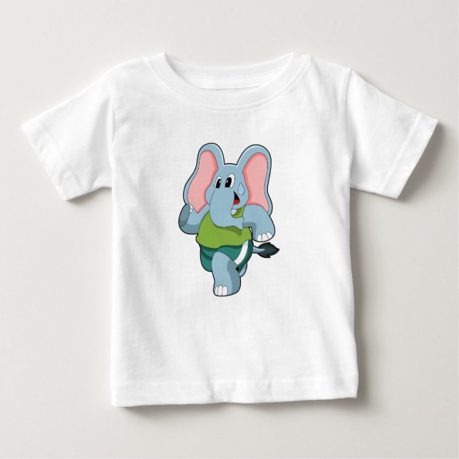 T-shirt Pour Bébé Eléphant à la course (Devant)