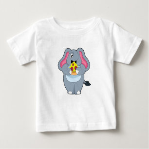 T-shirt Pour Bébé Eléphant à la pizza