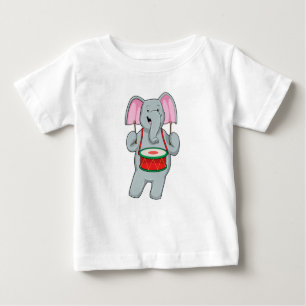 T-shirt Pour Bébé Elephant at Music with Drum