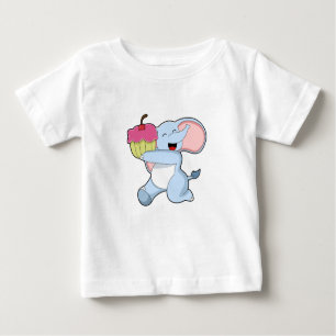 T-shirt Pour Bébé Eléphant au gâteau