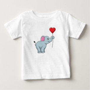 T-shirt Pour Bébé Eléphant avec ballon cardiaque