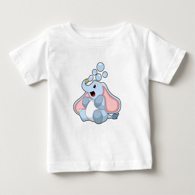 T-shirt Pour Bébé Eléphant avec bulles d'eau (Devant)