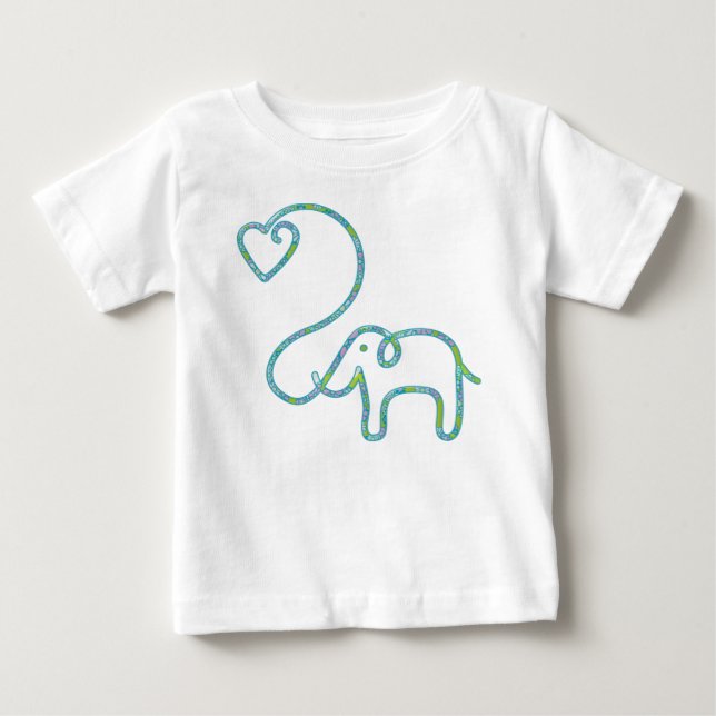 T-shirt Pour Bébé ÉLÉPHANT avec coeur (Devant)