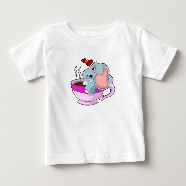 T-shirt Pour Bébé Elephant avec la coupe du café (Devant)