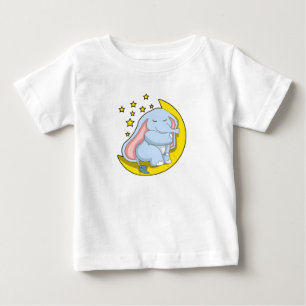 T-shirt Pour Bébé Eléphant avec lune et étoiles