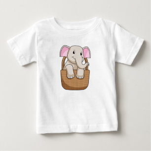 T-shirt Pour Bébé Eléphant avec panier