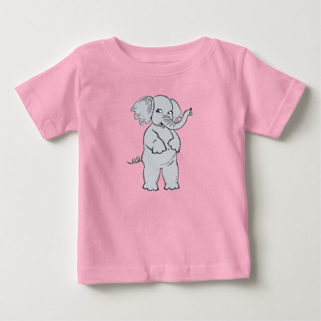 T-shirt Pour Bébé Eléphant bébé doux (Devant)