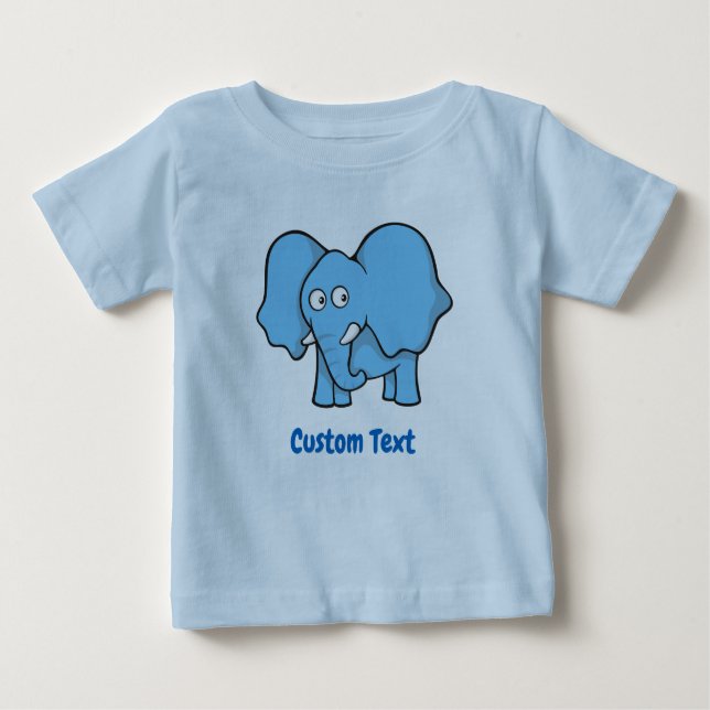 T-shirt Pour Bébé Eléphant bleu clair (Devant)