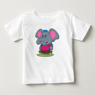 T-shirt Pour Bébé Elephant comme randonneur avec sac à dos