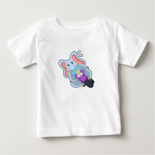 T-shirt Pour Bébé Elephant comme vélo avec moto.PNG