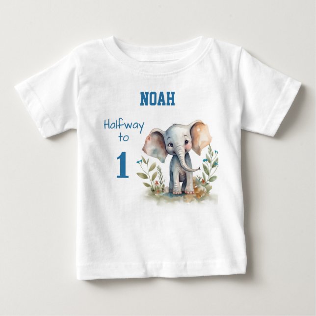 T-shirt Pour Bébé Eléphant de 6 mois (Devant)