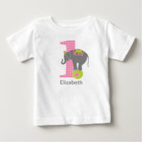 Éléphant de cirque rose pour le 1er anniversaire