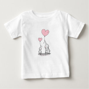 T-shirt Pour Bébé Eléphant mère et bébé avec ballons