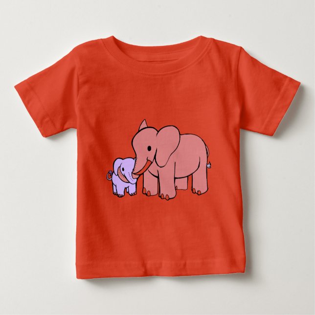 T-shirt Pour Bébé Eléphant Mère et enfant (Devant)