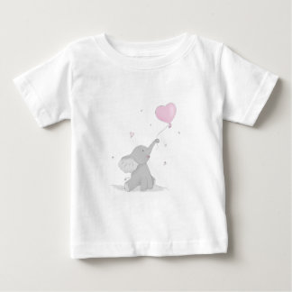 T-shirt Pour Bébé Eléphant mignon avec ballon