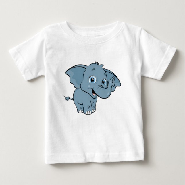 T-shirt Pour Bébé Éléphant mignon de bébé (Devant)