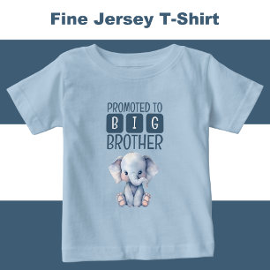 T-shirt Pour Bébé Éléphant mignon grand frère bleu