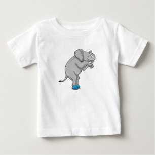 T-shirt Pour Bébé Elephant Patinage sur glace Patins sur glace