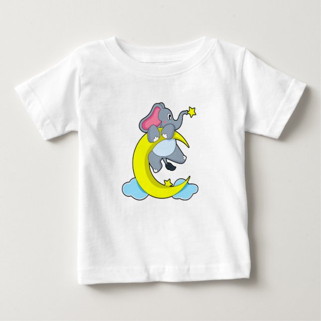 T-shirt Pour Bébé Eléphant sur les nuages (Devant)