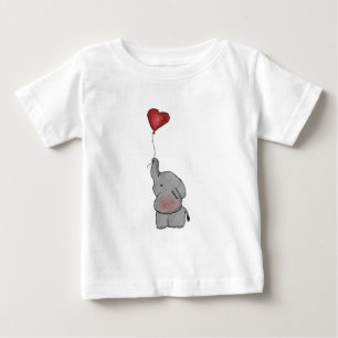 T-shirt Pour Bébé Éléphant tenant le ballon