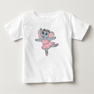 T-shirt Pour Bébé Éléphante Danseuse Ballerine Rose Danse Animale Ar