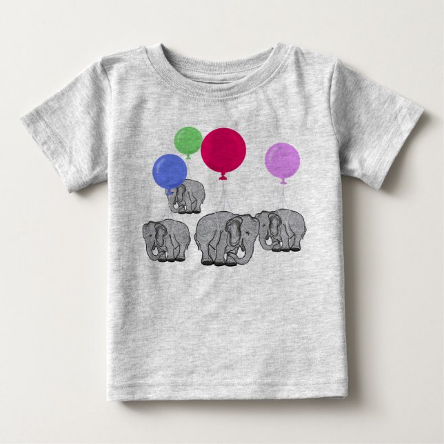 T-shirt Pour Bébé Eléphants volants (Devant)