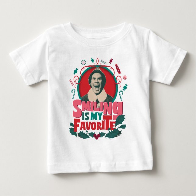 T-shirt Pour Bébé Elf - Smiling is My Favorite (Devant)
