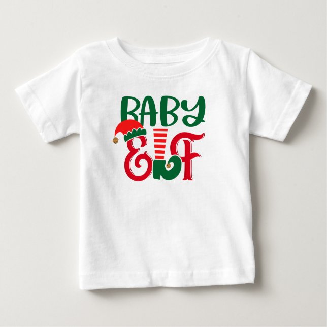 T-shirt Pour Bébé Elfe de Noël (Devant)