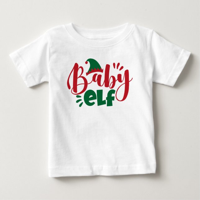 T-shirt Pour Bébé Elfe de Noël (Devant)